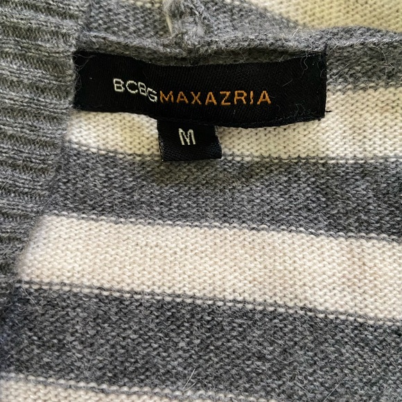 BCBG MaxAzria Angora Wool Sweater Dress Y2K Gray and White Striped Size Medium - Picture 4 of 5